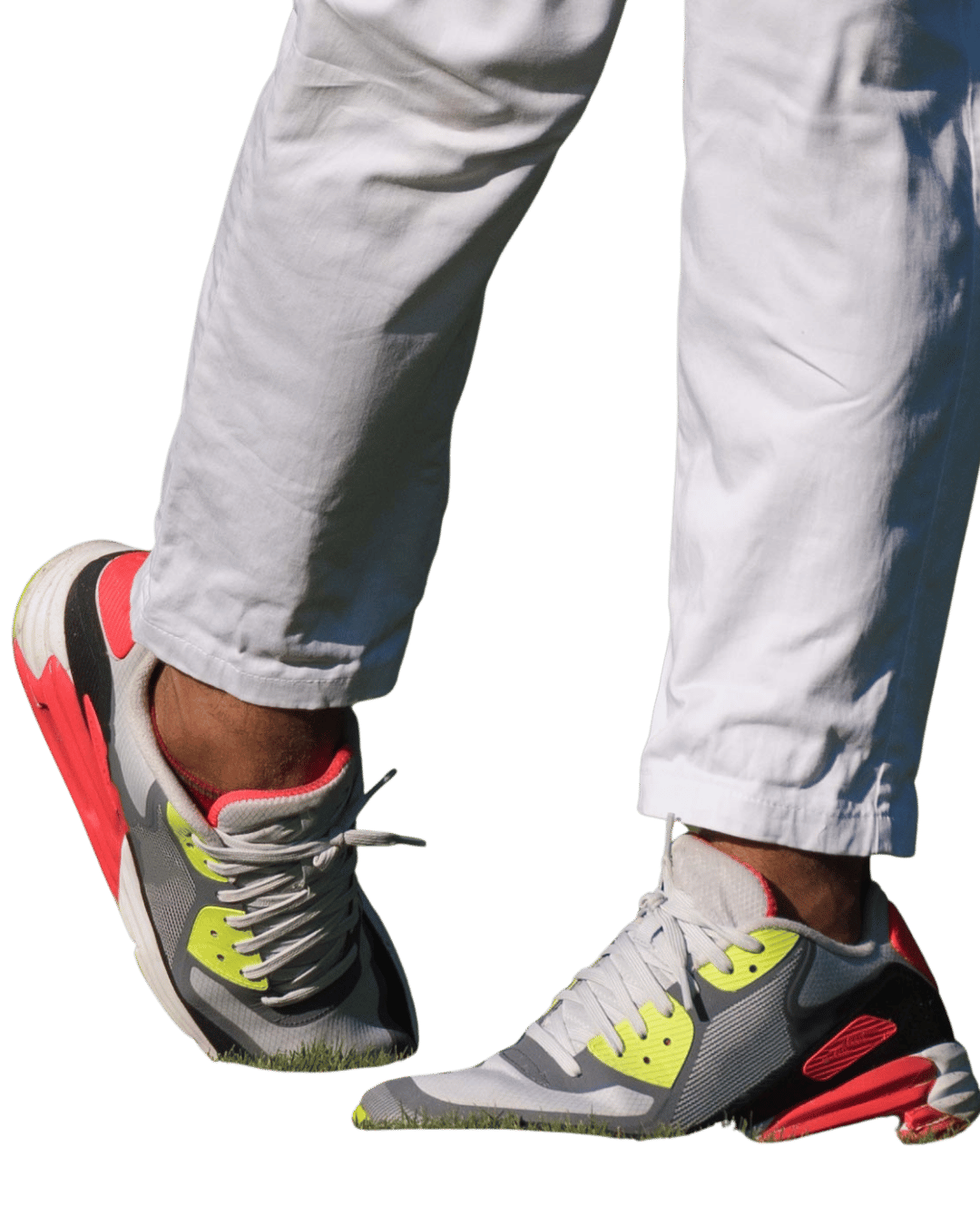 Golfer wearing shoe inserts